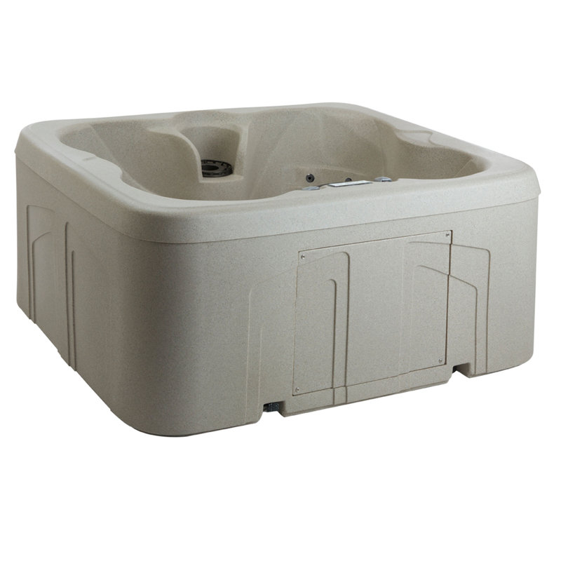 Lifesmart Spas LS100 110 Volt 4-Person 13-Jet Rectangle Plug and Play Hot Tub, Sand