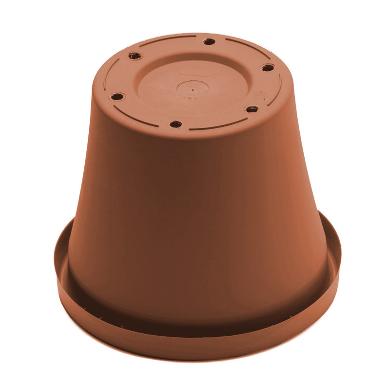 Pot à fleur intérieur / extérieur en plastique Terra, Terre cuite, H 10,75 po x l 13 po x P 13 po