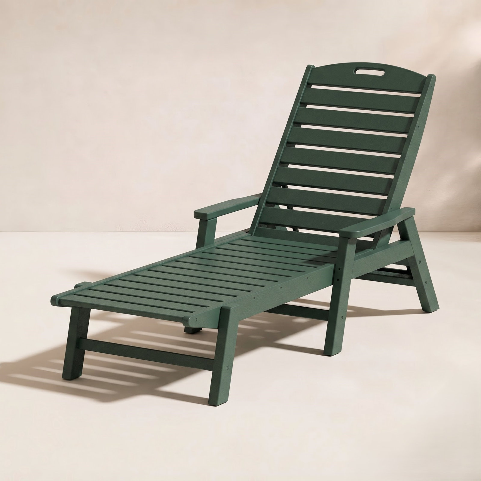 POLYWOOD® Nautical 27" Patio Chaise Lounge, Hunter Green