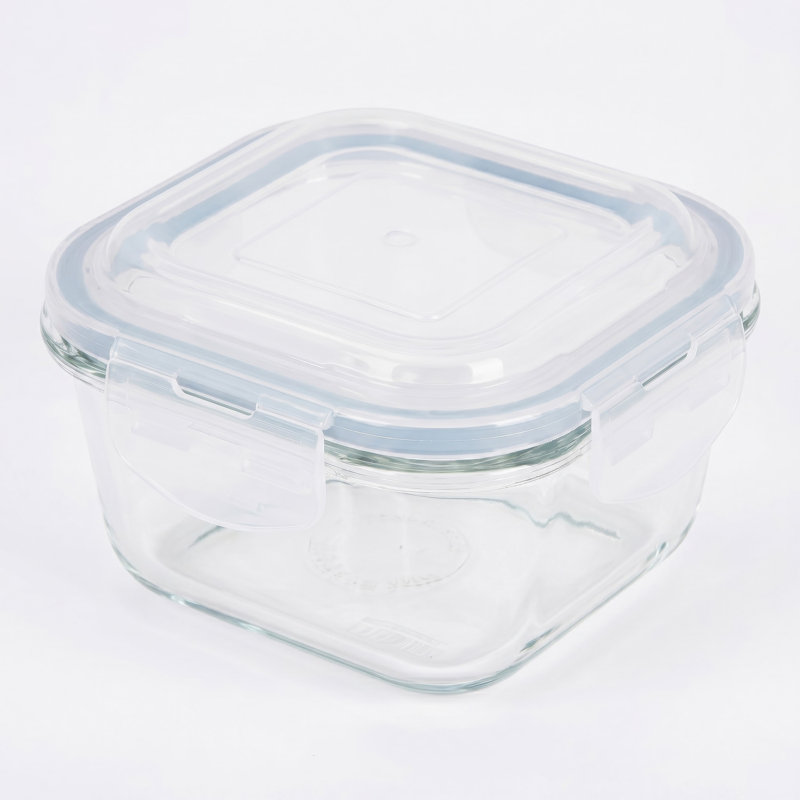 Rangement pour aliments en verre borosilicaté carré de 520 ml