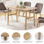 Table de salle à manger rectangulaire en bois pour la famille et les amis, avec une structure en métal robuste, idéale pour diverses réunions et une utilisation quotidienne-334138641