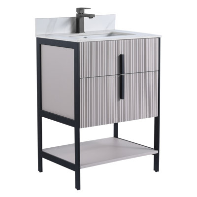 Meuble-lavabo moderne avec plateau en pierre Serenity