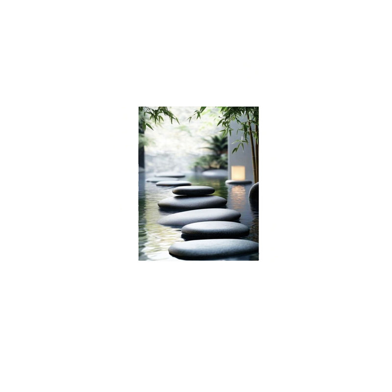 Spa Stones, art mural à cadre en bois à l'arrière, 30 L x 20 l
