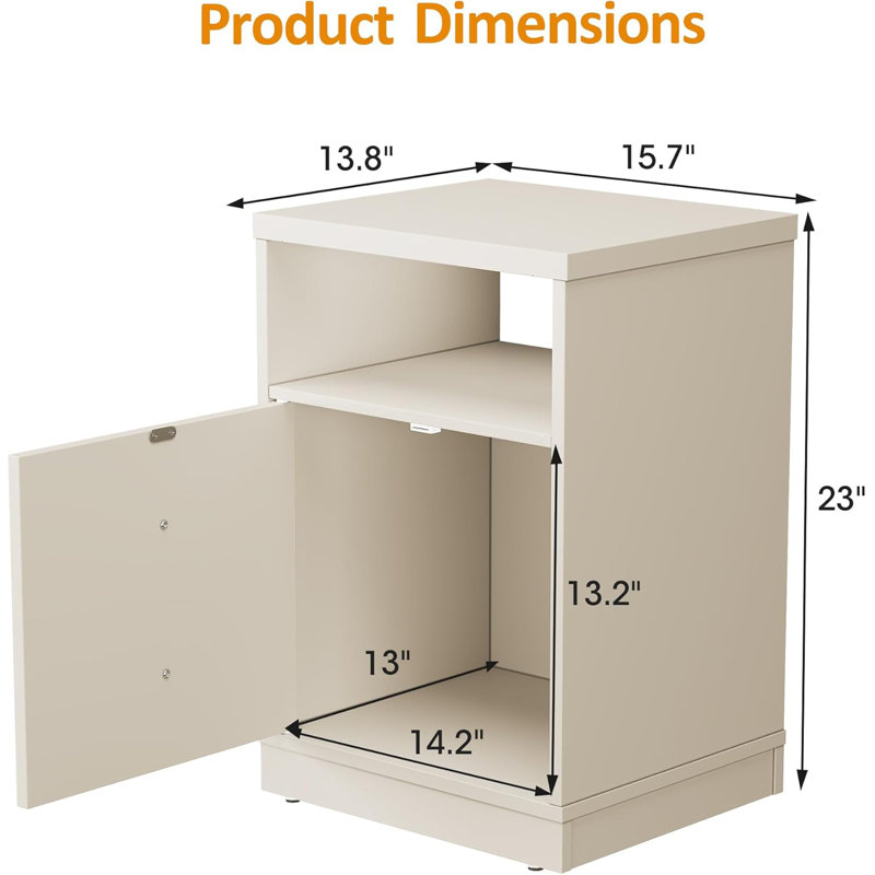 Ensemble de 2 tables de chevet beiges