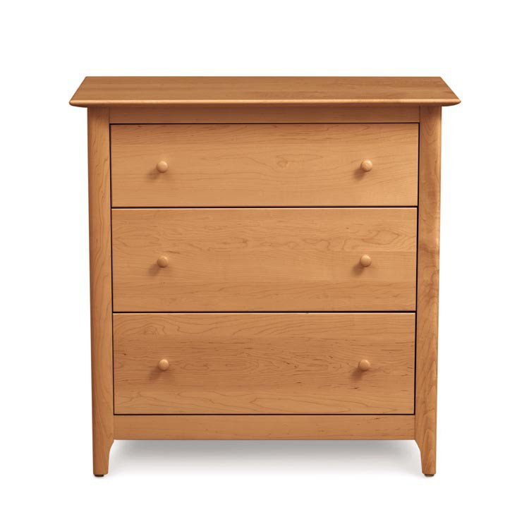 Sarah 3 - Drawer Solid Wood Dresser, Saddle Cherry