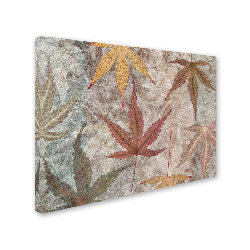 «Autumn Leaves Maple» par Cora Niele, reproduction d'art graphique sur toile, H 24 po x l 32 po