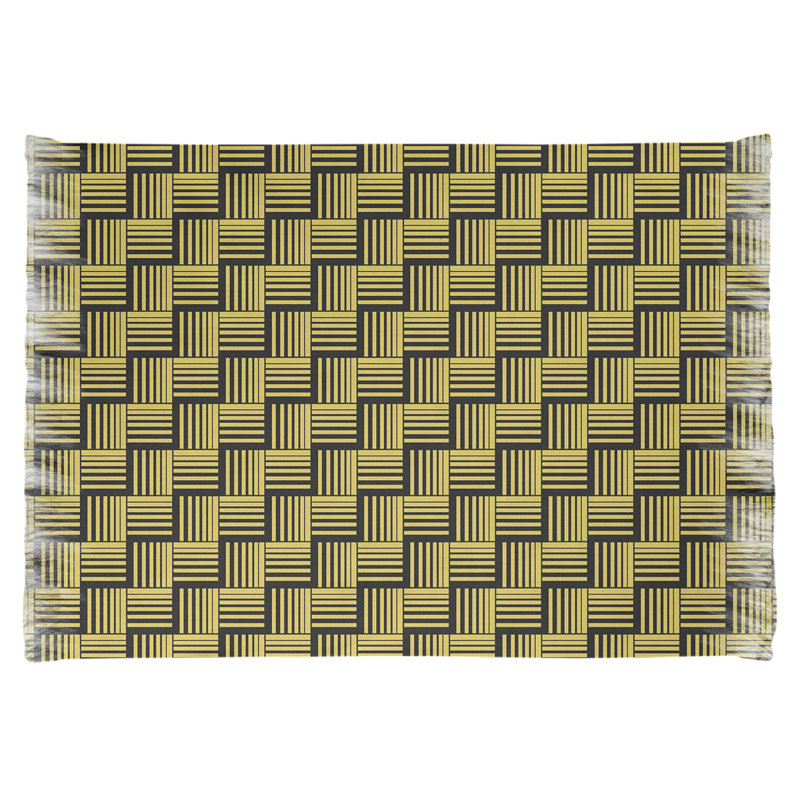 Tapis à rayures jaune/noir basketweave, Oui