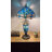 Haruko Tiffany Table Lamp Blue Stained Glass Shade And Base Dragonfly LED Bulbs Included 16'W*16"D*24"H-601900134