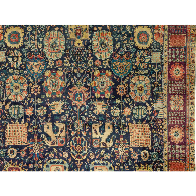 Magnolia Wool Oriental Area Rug in Blue/Brown