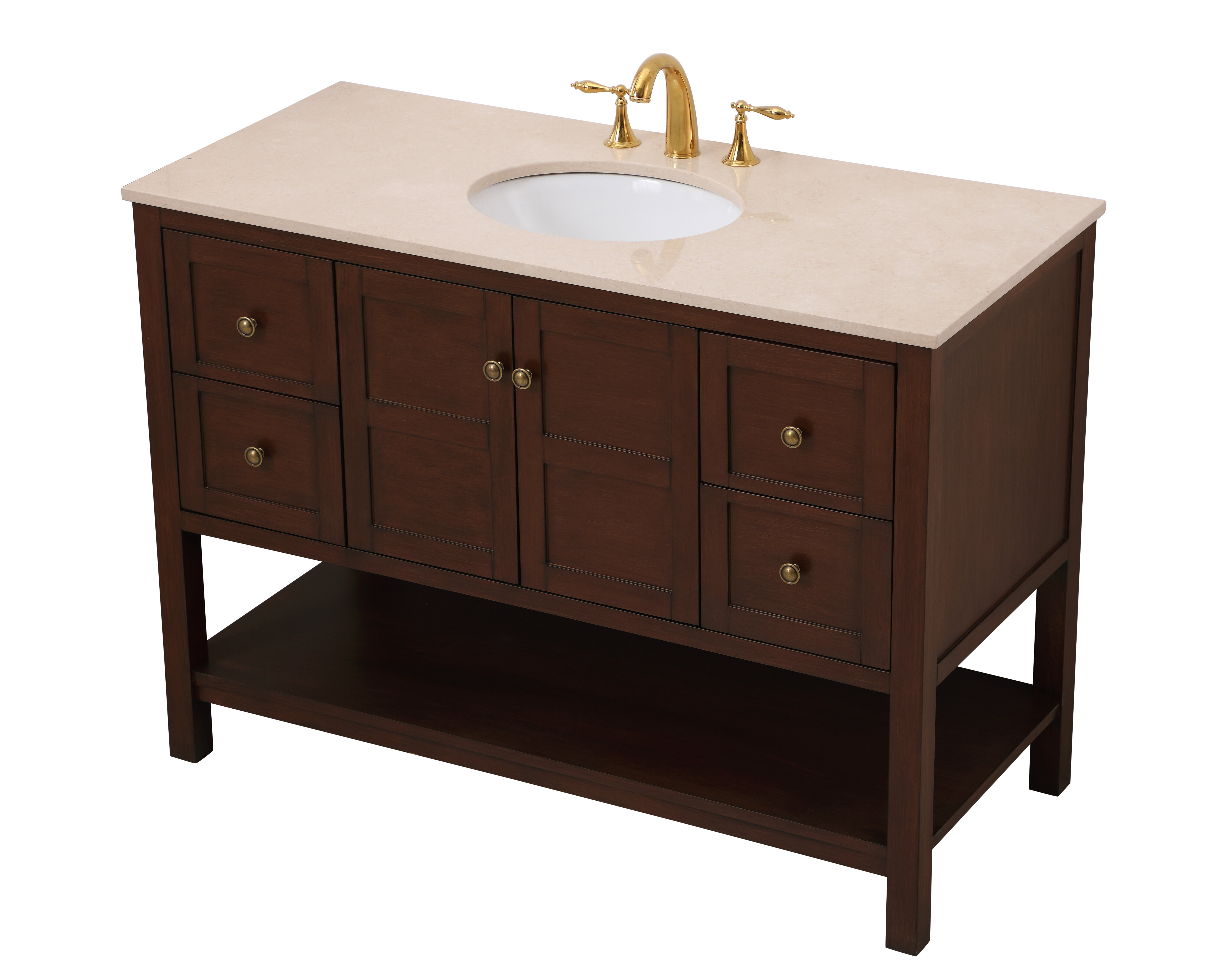 Antorio 48 Single Bathroom Vanity Set Lark Manor Base Finish: Premium Dark Oak, Hardware Finish: Oil Rubbed Bronze