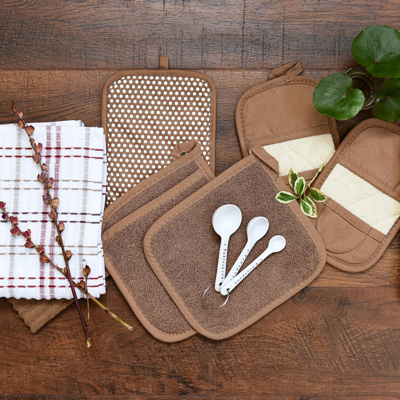 RITZ Cotton Potholder Set, Mocha
