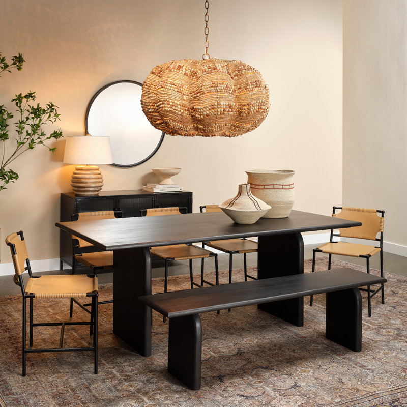 Arc Solid Wood Dining Table, Black