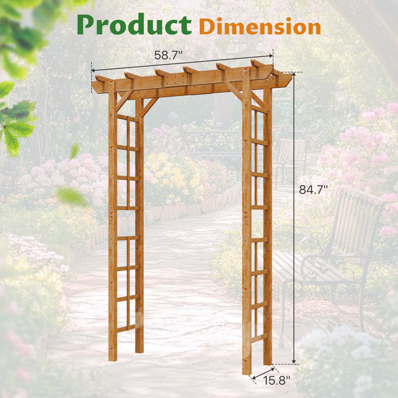 149cm W x 40cm D Cedar Arbour Gate in Golden Brown
