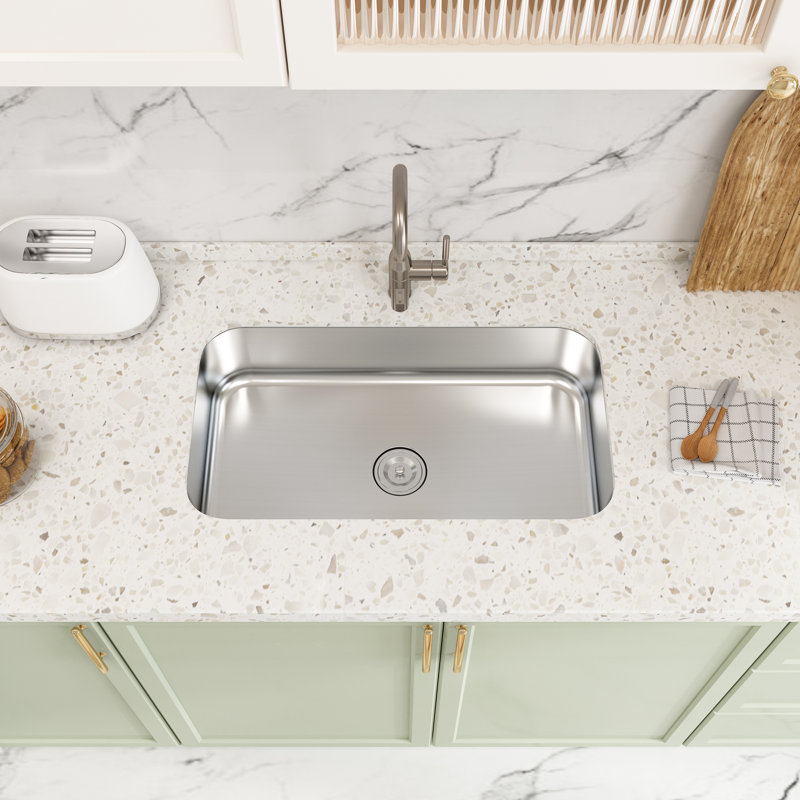 KDK HOME 32" Single Bowl Kitchen Sink Undermount Stainless Steel Sinks with Basket Strainer