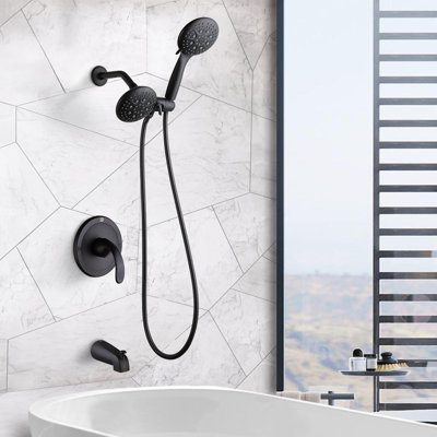Tub And Shower Faucet with Dual Shower Head