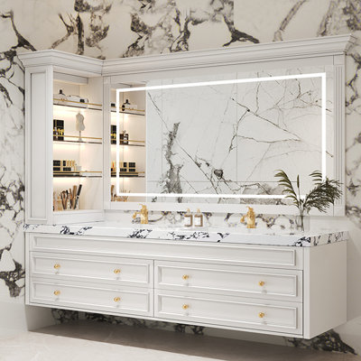French retro luxury simple bathroom cabinet.