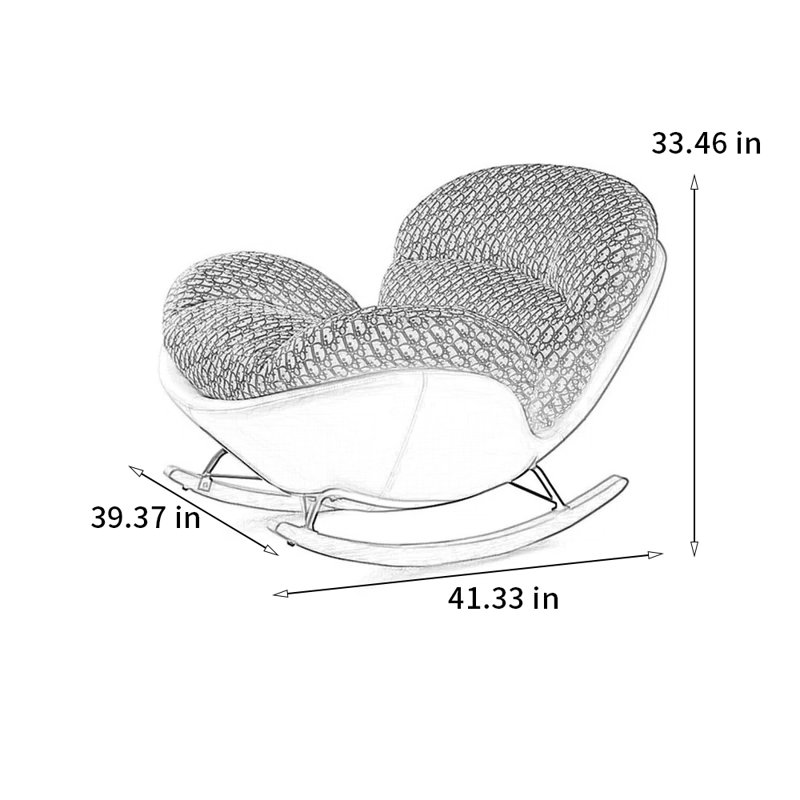 Rocking Chair, Off White/Brown