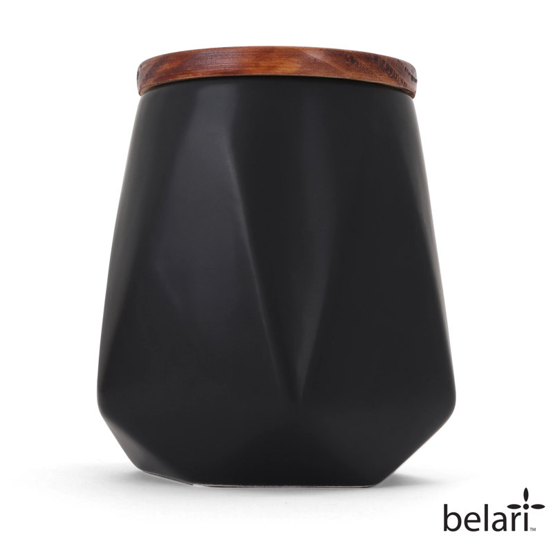Pot de rangement à facettes, H 5,88 po x l 5 po x P 5 po, Noir