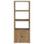 3 tablettes, bois d'ingénierie, tour média, couleur manguier, présentoir ouvert, photos, œuvres d'art, armoire dissimulée, figurants, finitions impeccables, tablettes arrière, art, deux cordons de porte, jeux