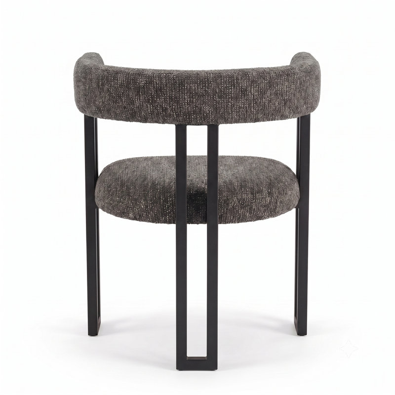 Chaise moderne à dossier incurvé en tissu moderne, Gris foncé