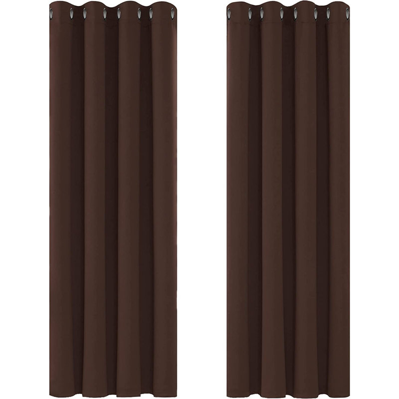 Hisao Room Darkening Curtain, 140 W x 260 D cm, Dark Brown