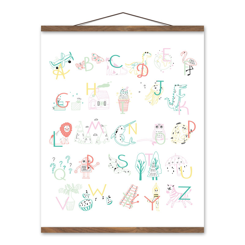 Art sur toile ABC, H 24 po x l 20 po x P 0,63 po