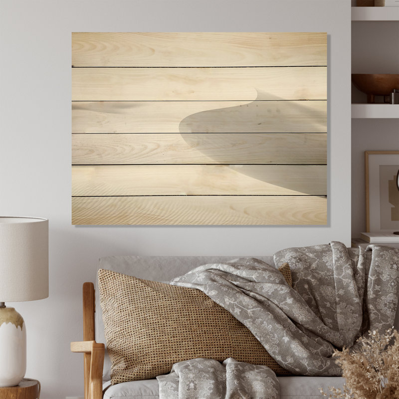 Sables du désert de rêves de sommeil - Minimalisme, art mural sur bois de pin naturel, H 30 po x l 40 po