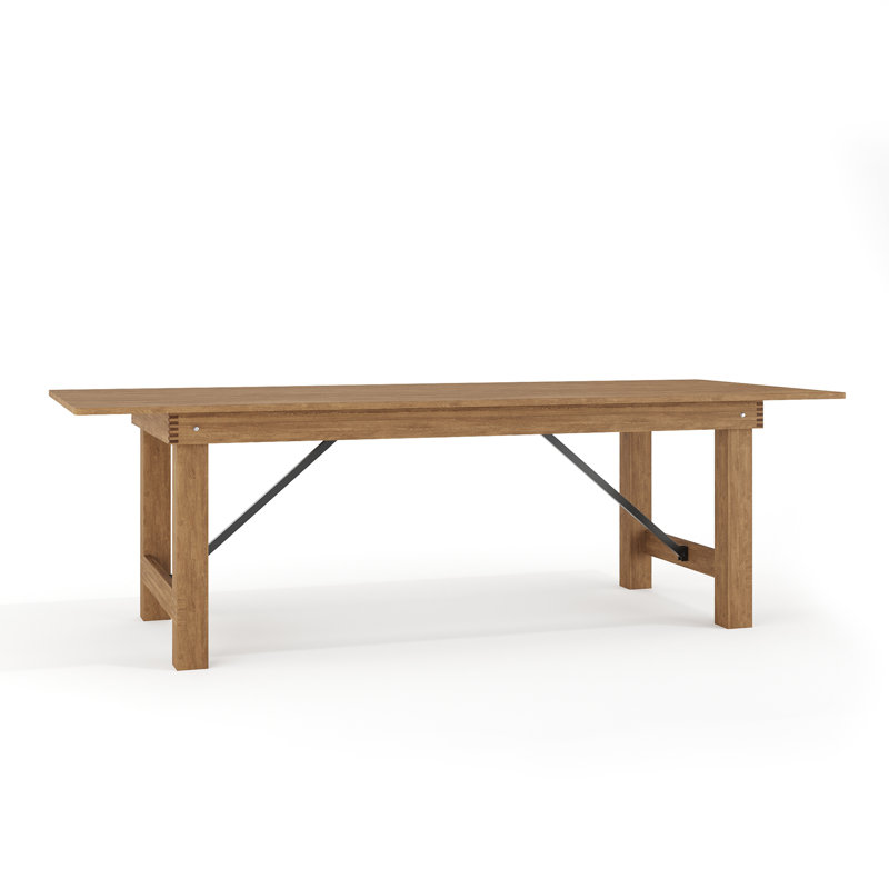 Dejon Rectangular Rustic Solid Pine Folding Dining Table by Flash Furniture, Antique Rustic, 30"H x 96"L x 40"W