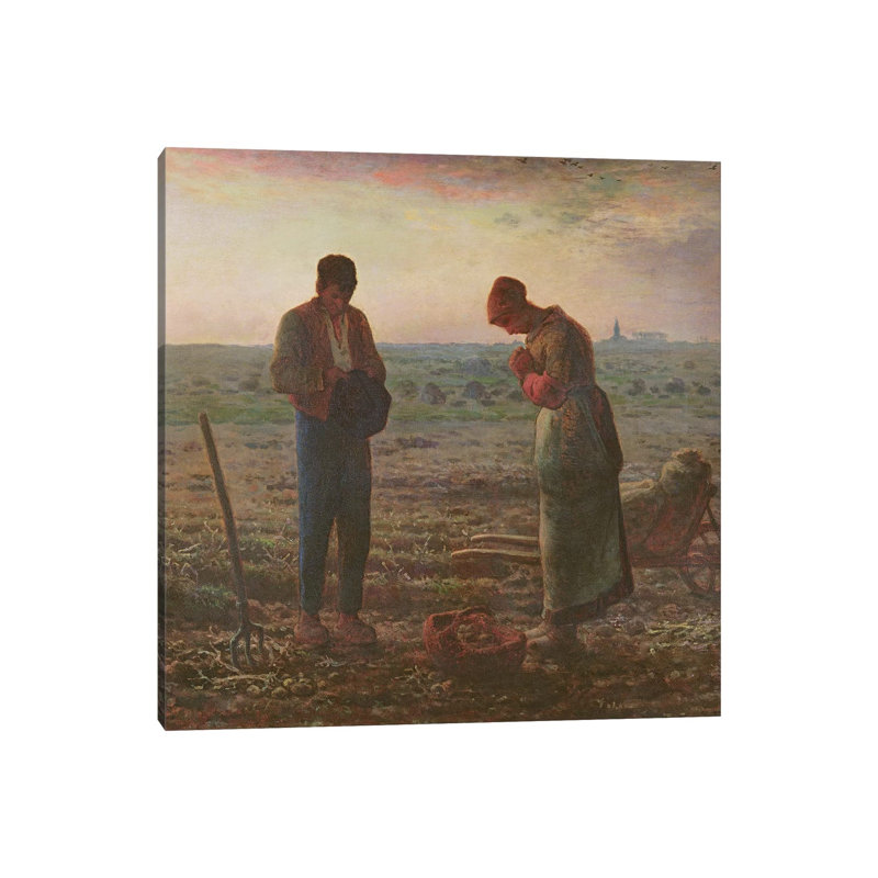 The Angelus, 1857-59 by Jean-Francois Millet - Painting on Canvas, Wrapped Canvas, 93.98cm H x 93.98cm W x 3.81cm D