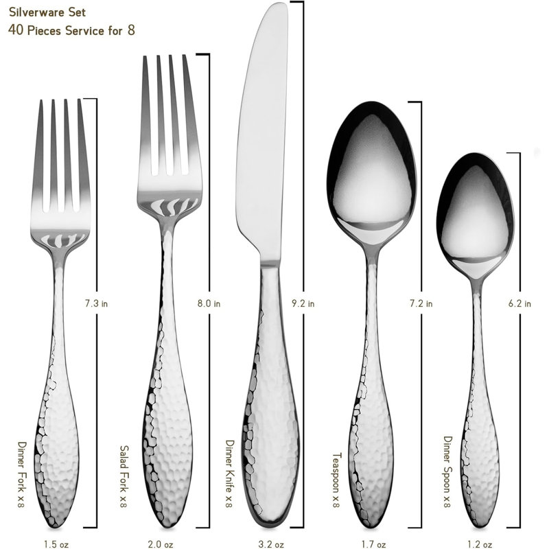 Heavy Duty Stainless Steel Tableware Set