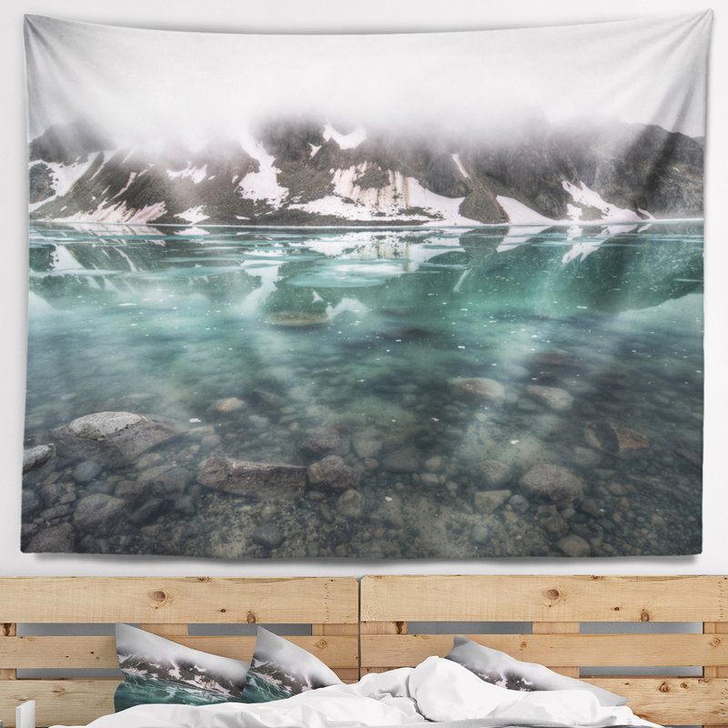 Tapisserie de magnifique lake mountain lake avec accessoires suspendus inclus, H 50 po x l 60 po
