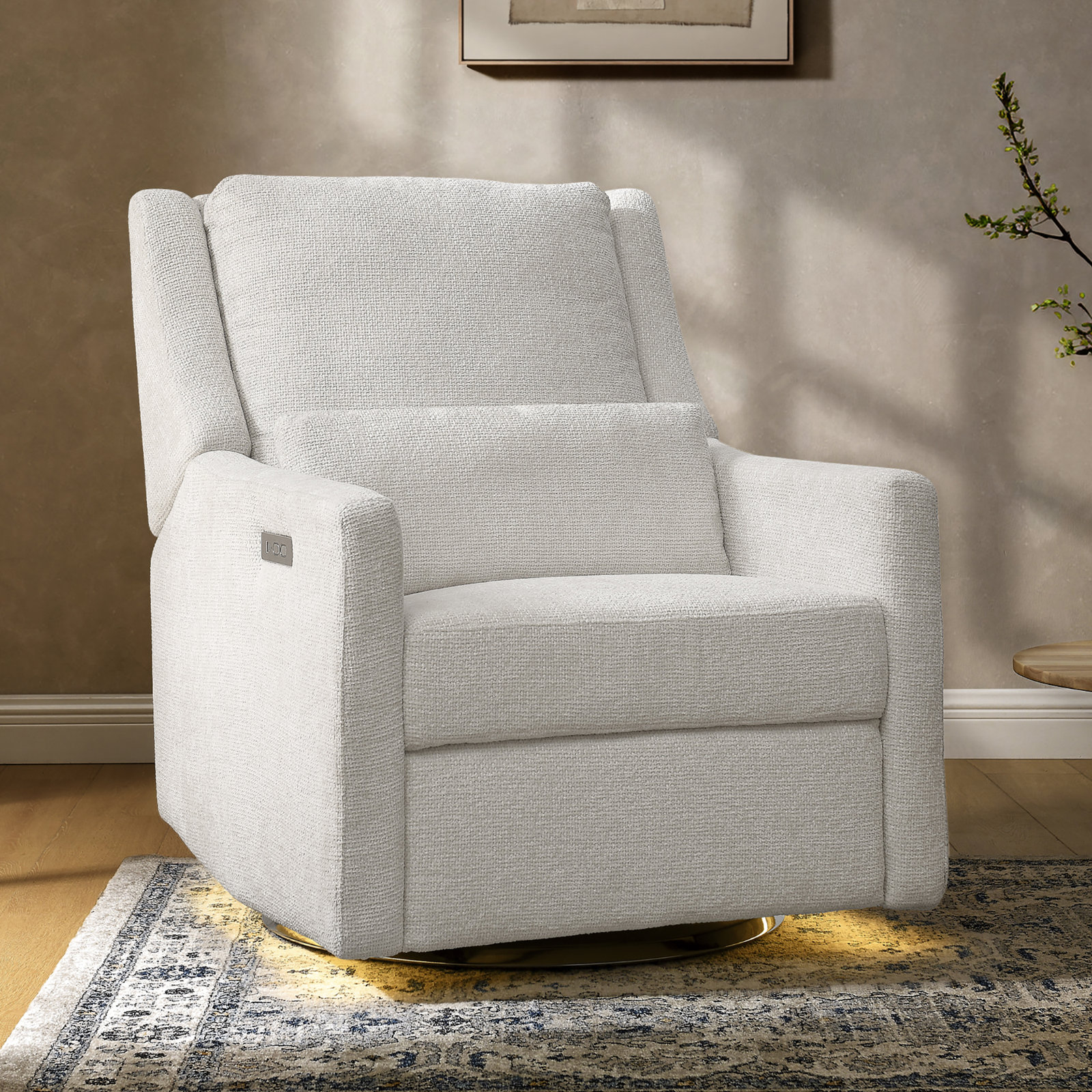 Seoul Power Recliner With USB-C Charging Ports, Nightlight & Lumbar Pillow, Sand, Ivory