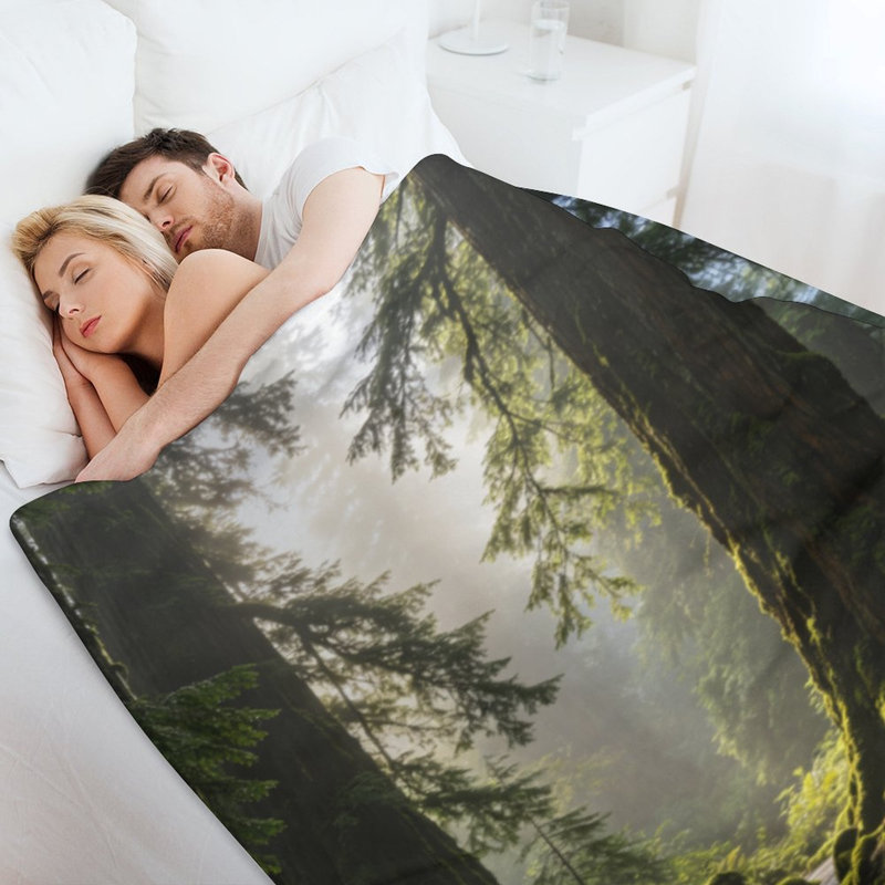 Jeté en flanelle Mossy Path Sunlight Luxury, 30 po x 40 po