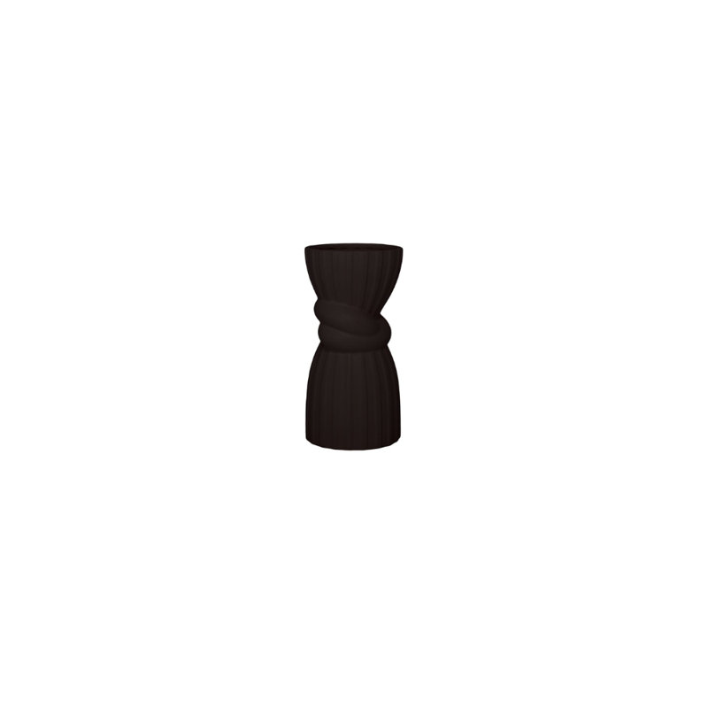 Vase en céramique noir mat, H 10 po x l 5 po x P 5 po, Noir