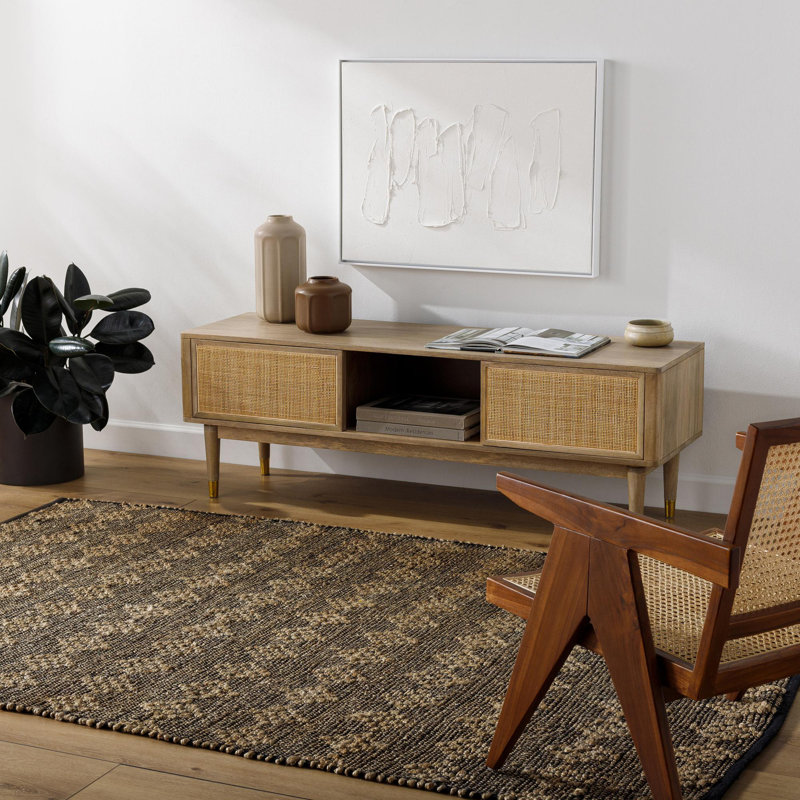 Cotton Geometric Indoor Rug, Rectangle 8' x 10'