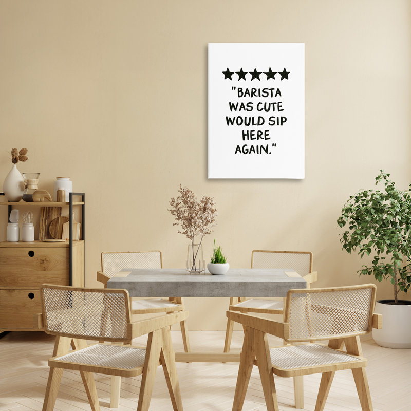 Toile Barista Was Cute Note, conception de JJ Design House LLC, H 24 po x l 16 po
