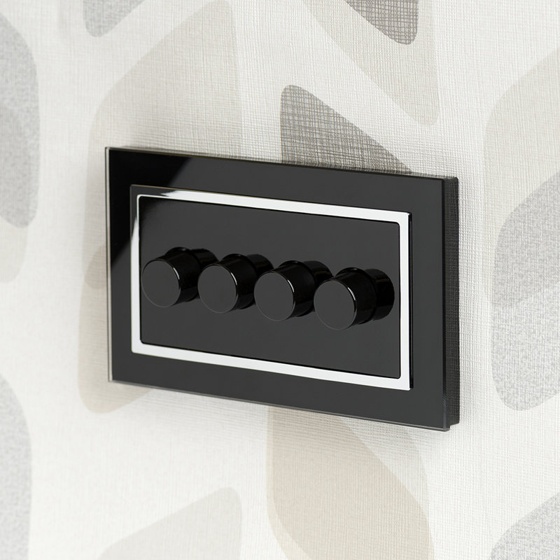 Crystal CT 4G Rotary LED Dimmer Switch 2 Way Black, Black