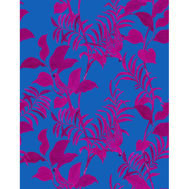 Paule Marrot Floral Wallpaper Double Roll, Magenta/Blue