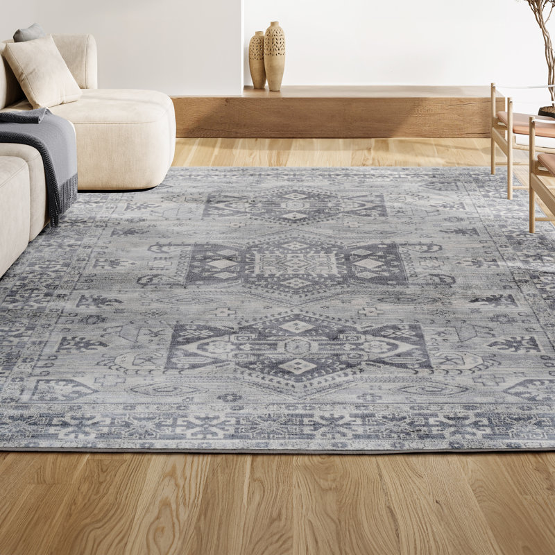 Tapis gris clair Federick, Rectangle 5 pi 3 po x 7 pi 7 po