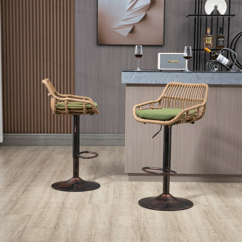 Tabourets de bar pivotants de style moderne idéaux pour les chambres relaxantes Chaises à hauteur de comptoir réglables avec repose-pieds
