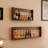 Vintage Walnut Wall-Mounted Magazine Rack & Shelf