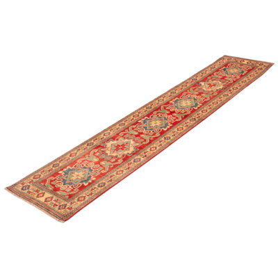 Finest Ghazni One-of-a-Kind Runner 2'8" X 13'2" New Age Runner Wool Area Rug in Red