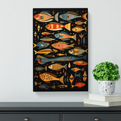 Fish Symbolism Art - Wrapped Canvas