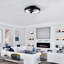 18.9" 6-Speed ??Flush Mount Ceiling Fan with Dimmable 3CCT LED Lights and Remote Control-379335064
