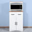 Kitchen Cabinet Pantry White: Storage With Microwave Stand & Practical Option White Cabinet: Drawer Shelf