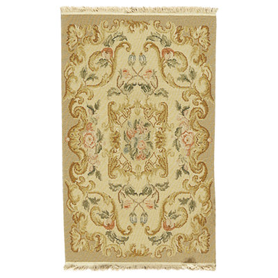 Tapis ivoire et beige noué à la main de haute qualité