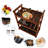Solid Beech Wood Rolling Utility Cart with Caster Wheels