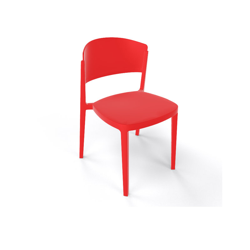 Chaise d'appoint empilable Sevan, Rouge