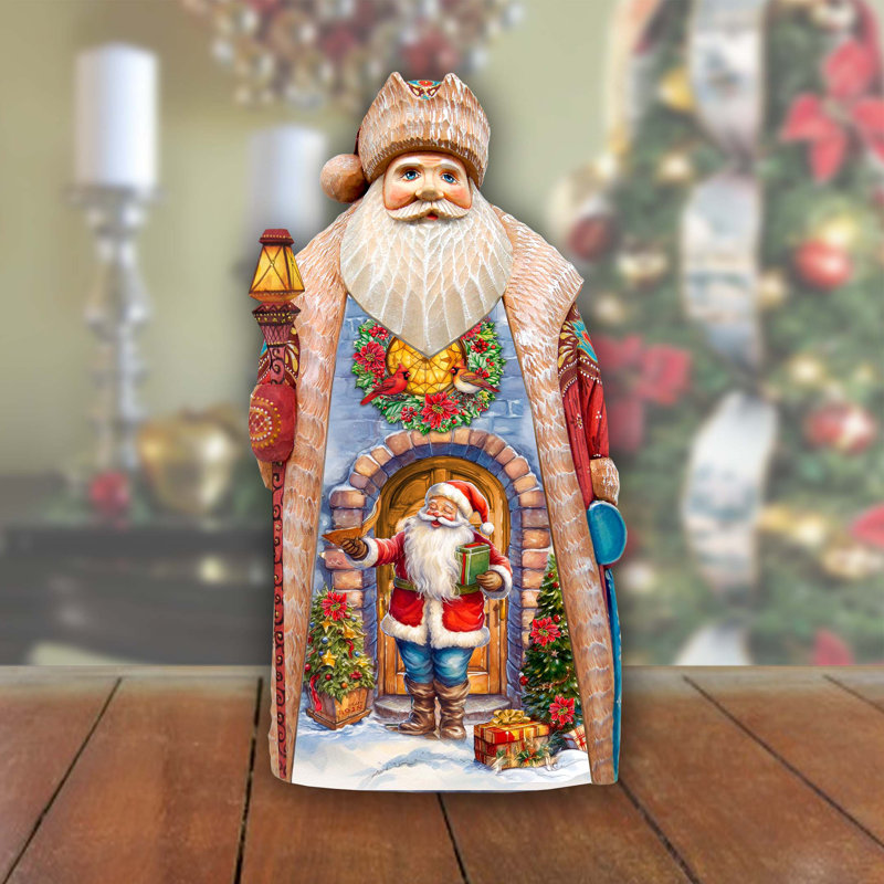Christmas Figurine in Red/Brown/Blue/Green