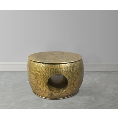 Creigh aluminum round drum shape Coffee Table